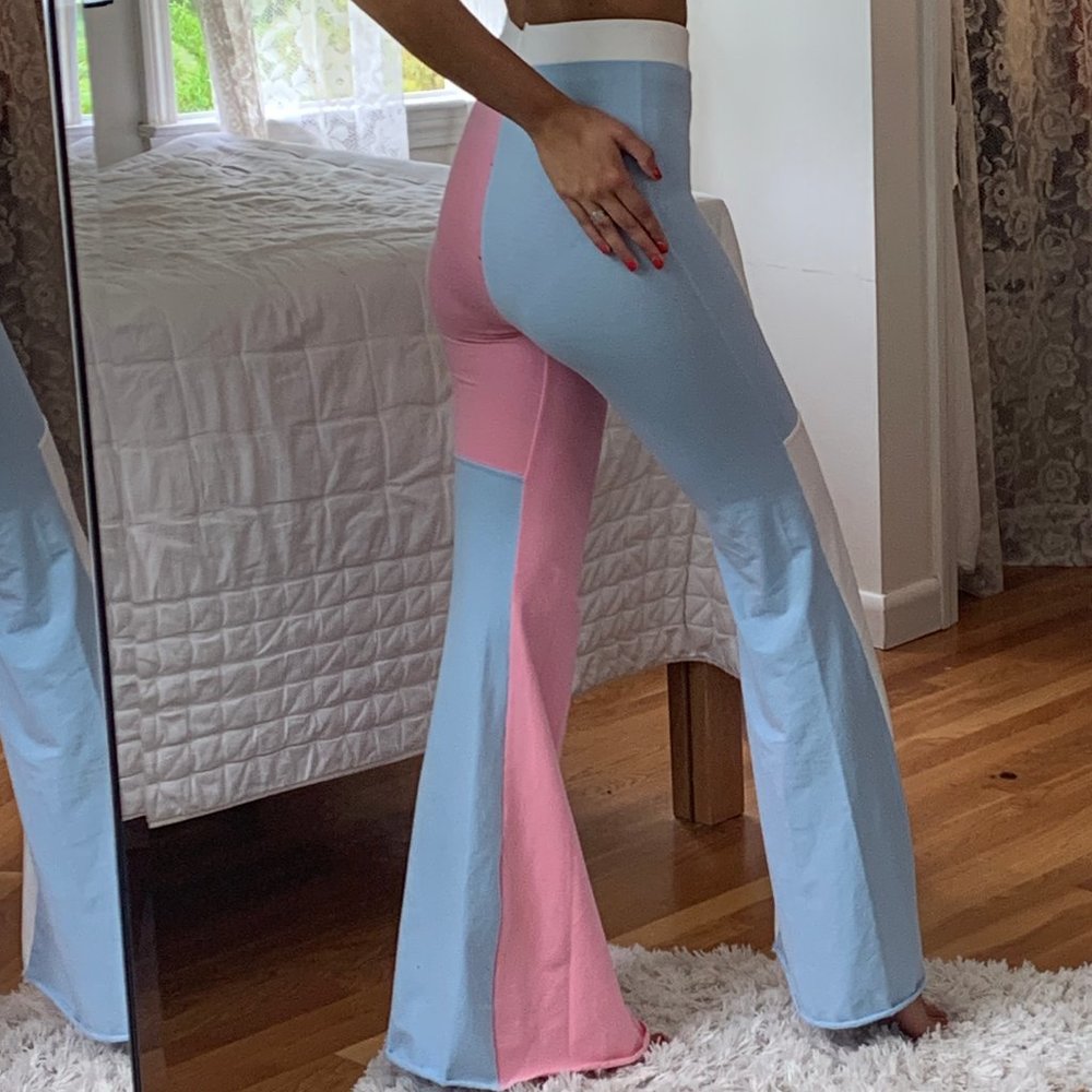 Vintage Colorblock High Waist Flare Pants - Picture 6 of 9